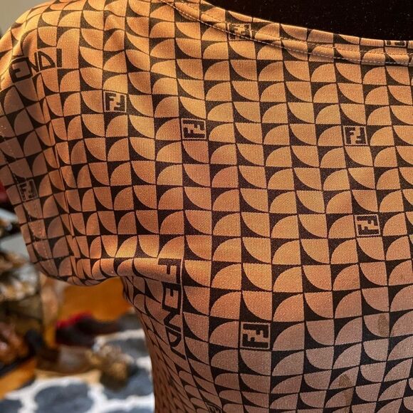 FENDI FF Vintage Contrast Geometric Top - Picture 6 of 7